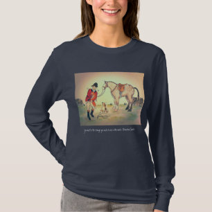 långärmad för jakt på Grått-hästräv T Shirt
