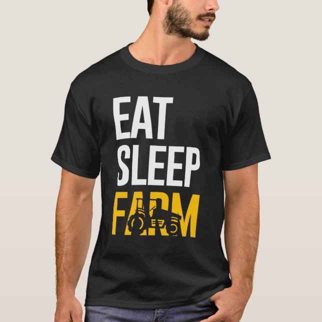 Långärmad för jordbruk T-Shirt Eat-viloläge (Framsida)