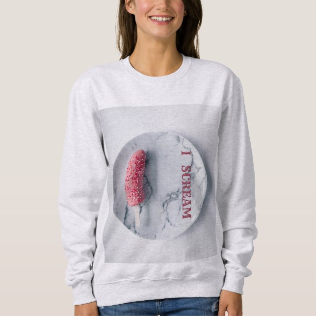 Långärmad för kvinnor med iskräm t shirt (Framsida)