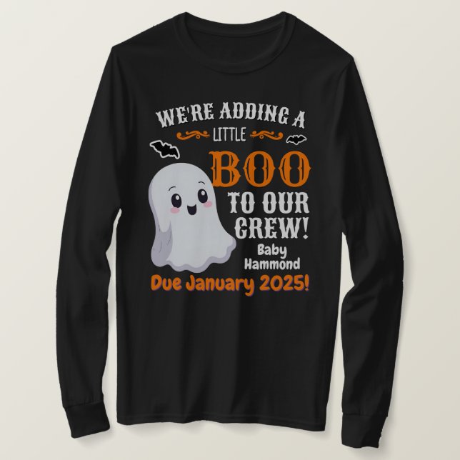 Långärmad för meddelande om Gravid från Ghost Hall T Shirt (Design framsida)