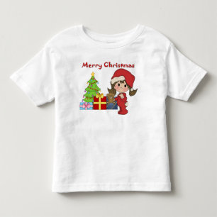 Långärmad för småbarn för julsmåbarnflicka tee shirt