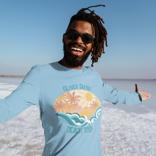 Långärmad för Vintage Beach Vågar Sunshine Surfa T Shirt