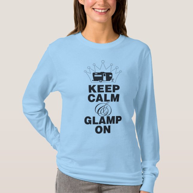 Långärmad"Glamping" utslagsplats Tee Shirt (Framsida)