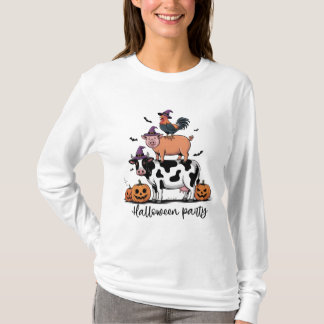 Långärmad Halloween T-shirt för lantbruksdjur