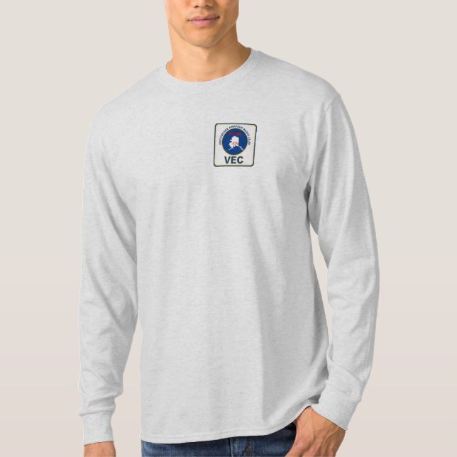 Långärmad herr T-shirt med fickemblem (AARC VEC) (Framsida)
