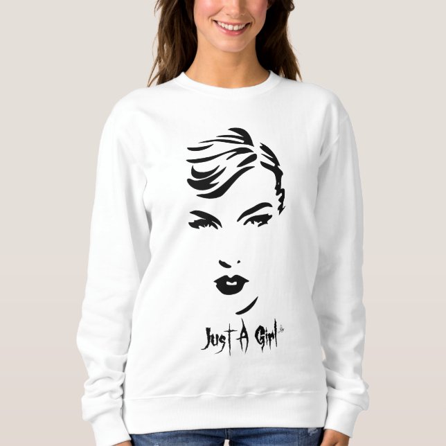 Långärmad Just A Girl-tröja T Shirt (Framsida)