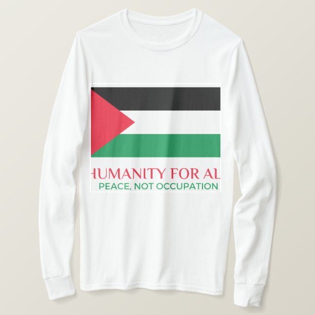 Långärmad Palestine Support T-Shirt (Design framsida)