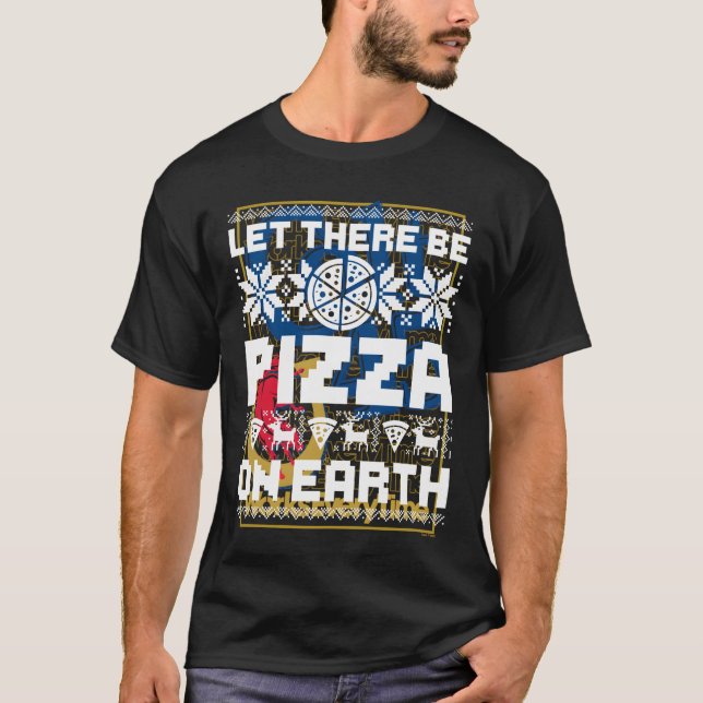 Långärmad: Pizza på Earth Gift Shirt T Shirt (Framsida)