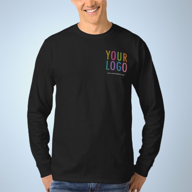 Långärmad Shirt Anpassningsbar Company Logotyp No  T Shirt (MISOOK Men's Black Long Sleeve Shirt with Logo)