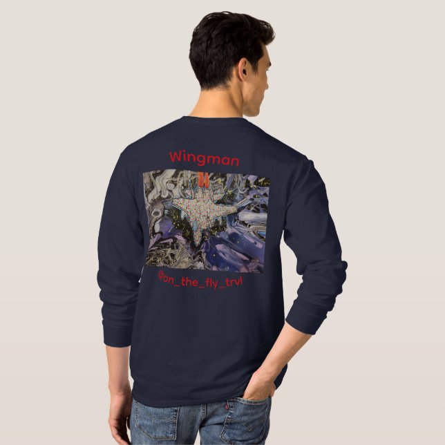 Långärmad skjorta för män - Välgörenhetswingman T Shirt (Hel baksida)