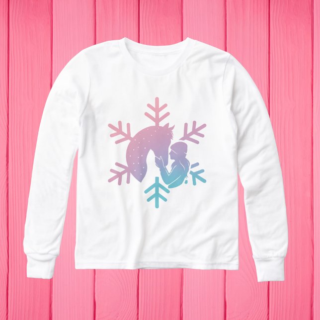 Långärmad skjorta med hästmönster t shirt (Skapare uppladdad)