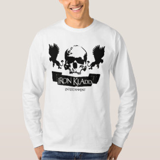 Långärmad T för logotyp för skalle för järnKladd T Shirt