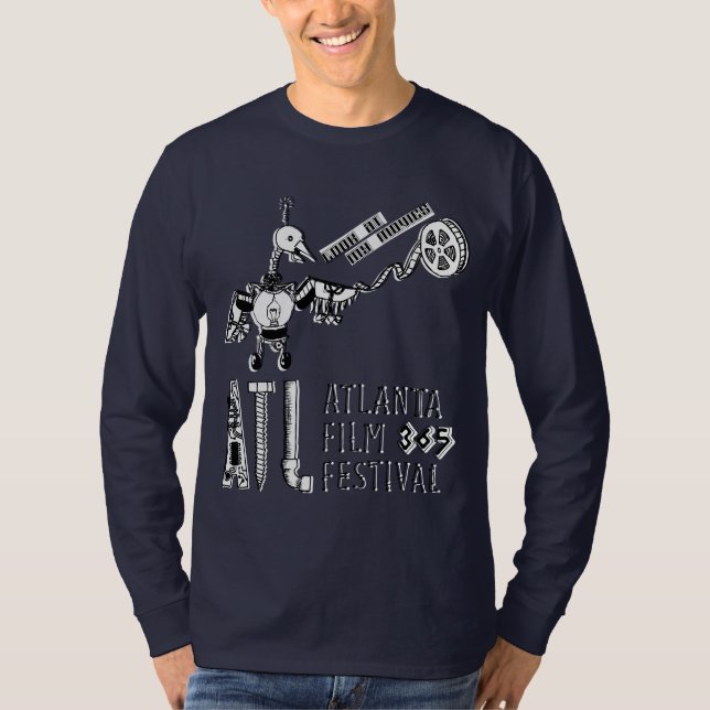 Långärmad T för robotfilmfågel T Shirt (Framsida)