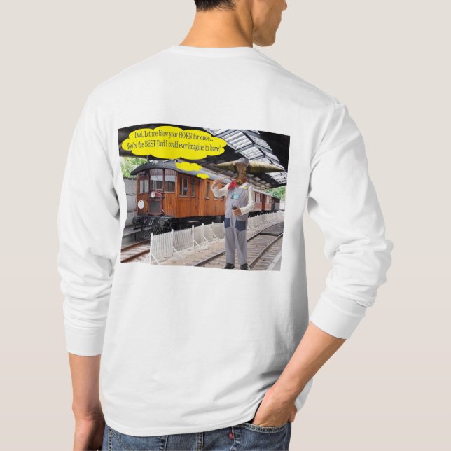 långärmad T. Lycklig Fars dag ko/ko/ T Shirt (Baksida)