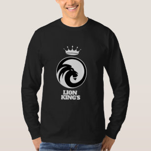 Långärmad T-Shirt Black White Lejona Kung