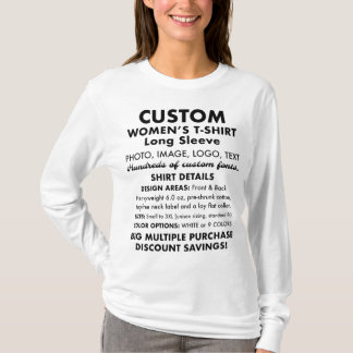 Långärmad T- Shirt för Anpassningsbar Personlig T