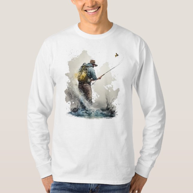 Långärmad T-shirt för flugfiske (Framsida)