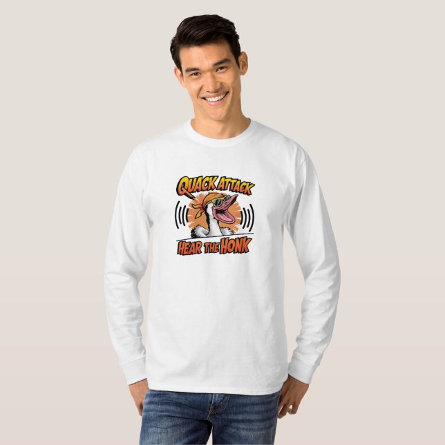 Långärmad T-Shirt för högljudshackattack (Hel framsida)