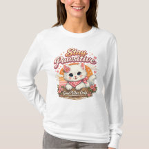 Långärmad T-shirt för Kattälskare - Stay Pawsitive