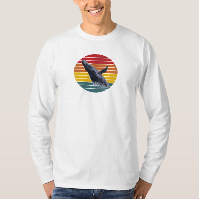 Långärmad T-shirt för puckelval (Framsida)