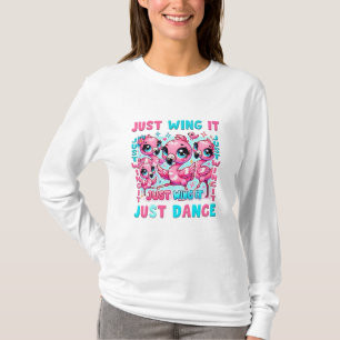 Långärmad T-Shirt Kawaii Flamingo Mode! 🦩