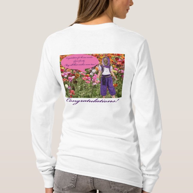 långärmad till kvinnor. Grattisar. okt T Shirt (Baksida)