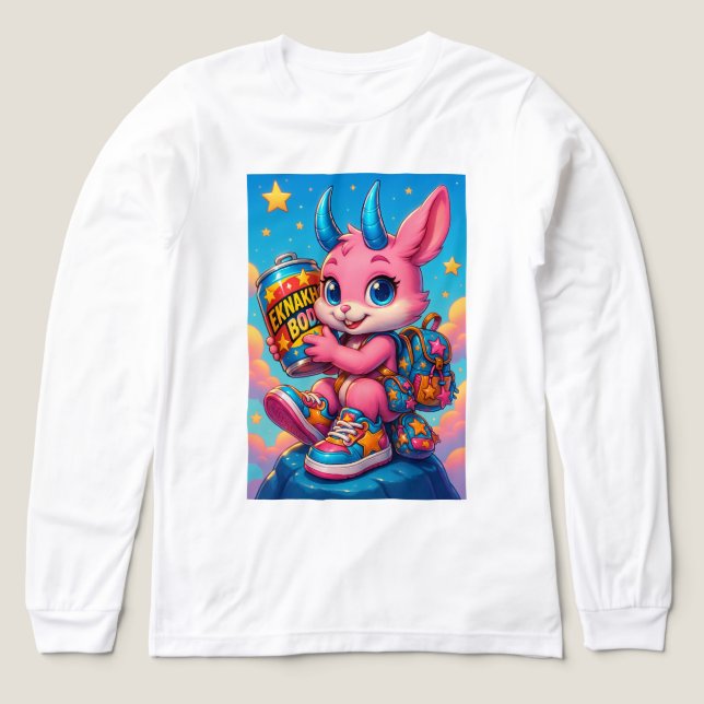 Långärmad Tröja – EKNAKHON Boost Bunny med Kosmos (Design framsida)