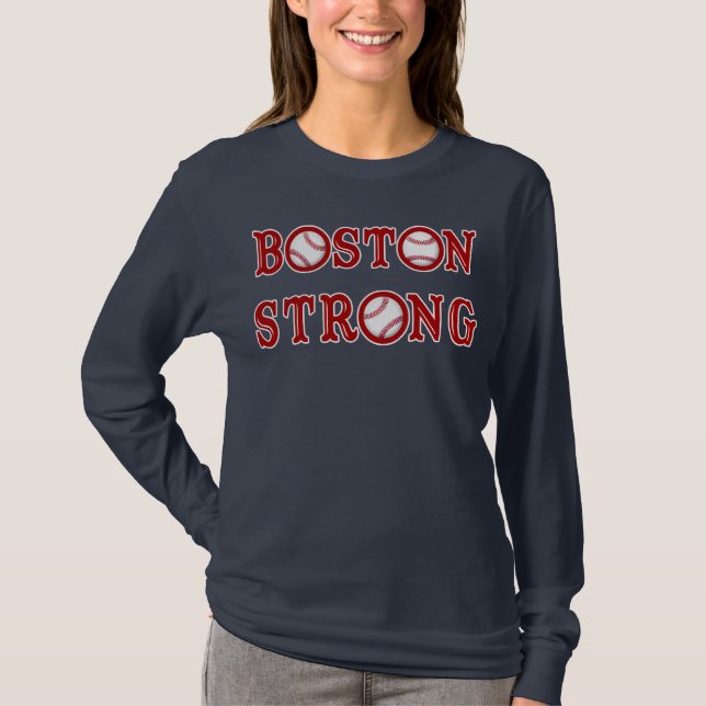 LångärmadBoston starka kvinna skjorta T-shirt (Framsida)