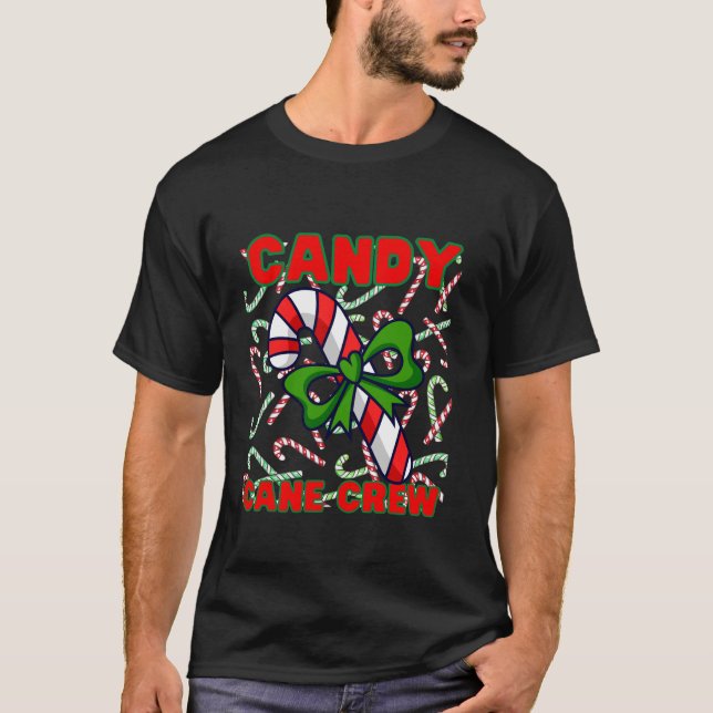 Långärmaden för Candy cane-besättning som matchar  T Shirt (Framsida)