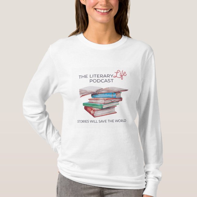 Långärmaden för litterärt liv t shirt (Framsida)