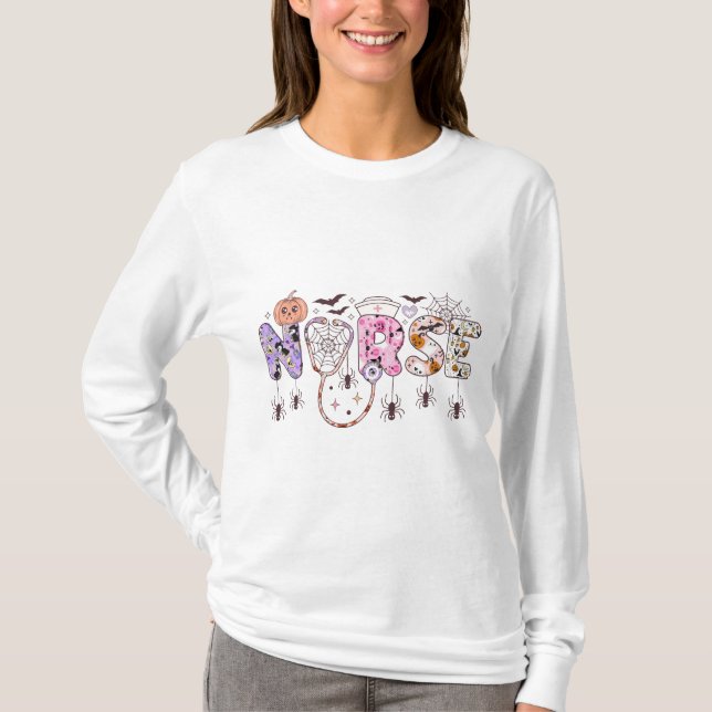 Långärmaden för vårdavgifter t shirt (Framsida)