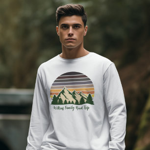 Långärmaden Forest Family Road Resa Anpassningsbar T Shirt