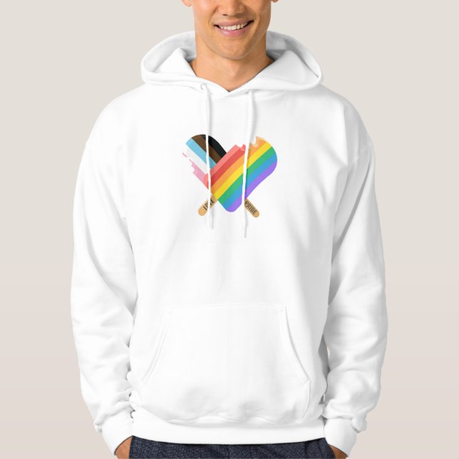 Långärmaden kärlek och Pride Hoodie (Framsida)