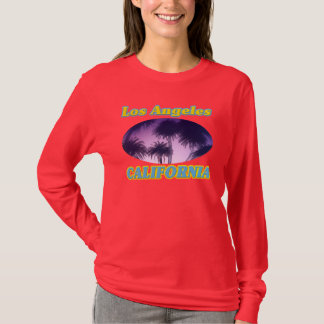 långärmaden "Los Angeles California Handflatan Trä Tee