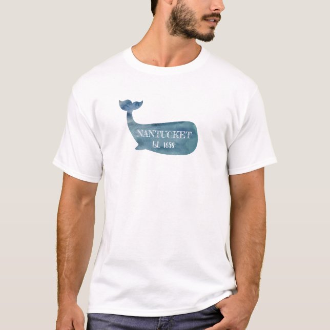 Långärmaden Nantucket Blue Whale Beach T Shirt (Framsida)