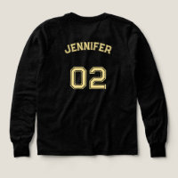 Långärmaden Player Namn Jersey Number Girls Black