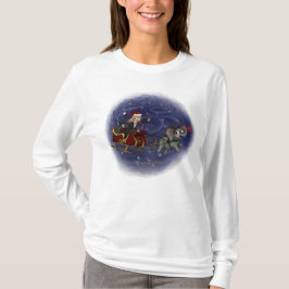 Långärmaden Santa Chris & Wilbur Sleigh Ride Women T Shirt
