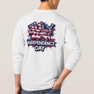långärmaden Stänk Independence day den 4 juli T Shirt