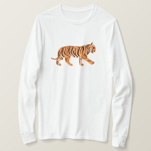 Långärmaden Tiger T Shirt (Design framsida)