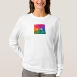 Långärmaden Womens på dubblans sida i designmallen T Shirt