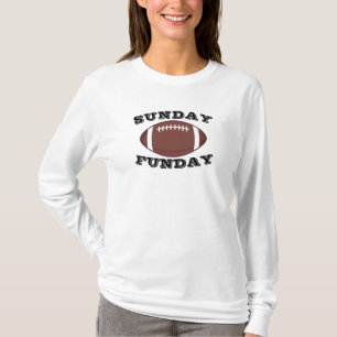 Långärmaden Womens Söndag Funday Football Pun T Shirt