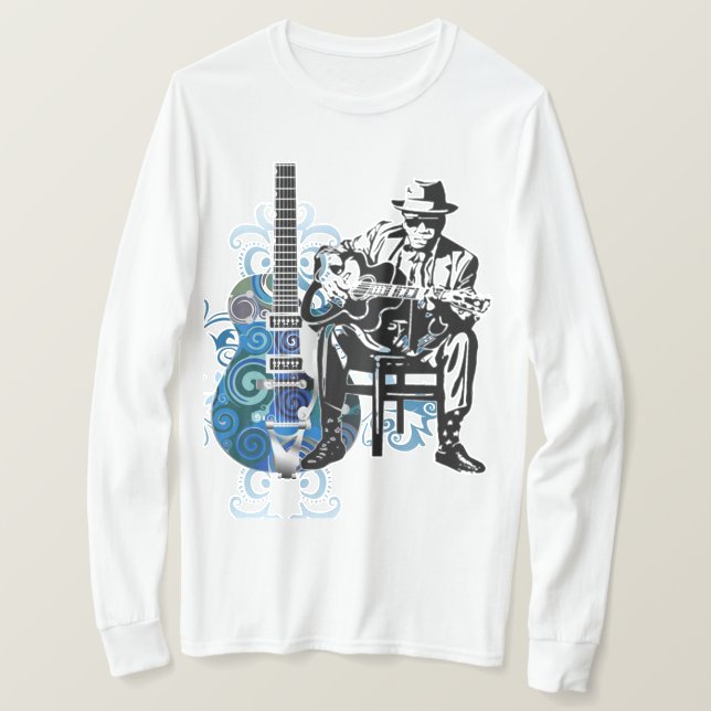 långärmader för tshirt för musik för tröja (Design framsida)