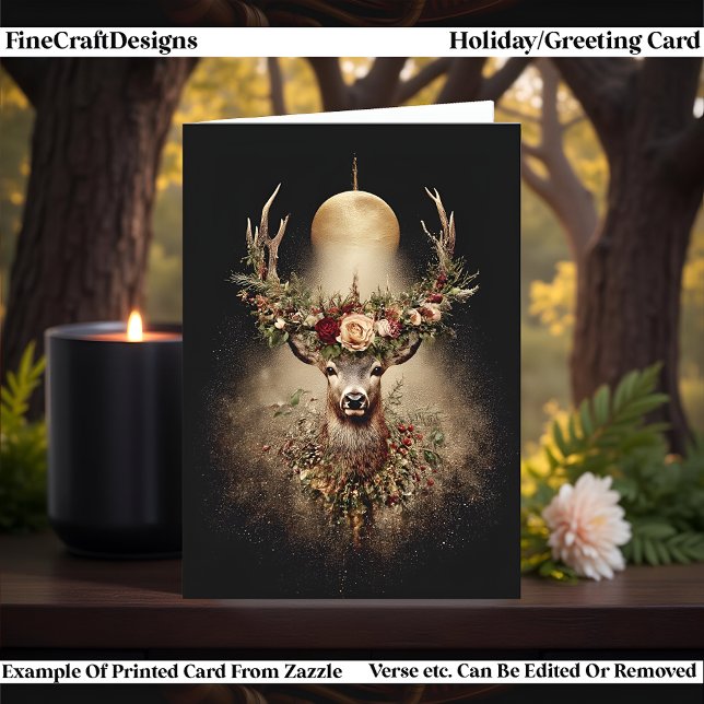 Långaste Nattens Kronhjort, Jul & Vintersolstånd Helgkort (Skapare uppladdad)