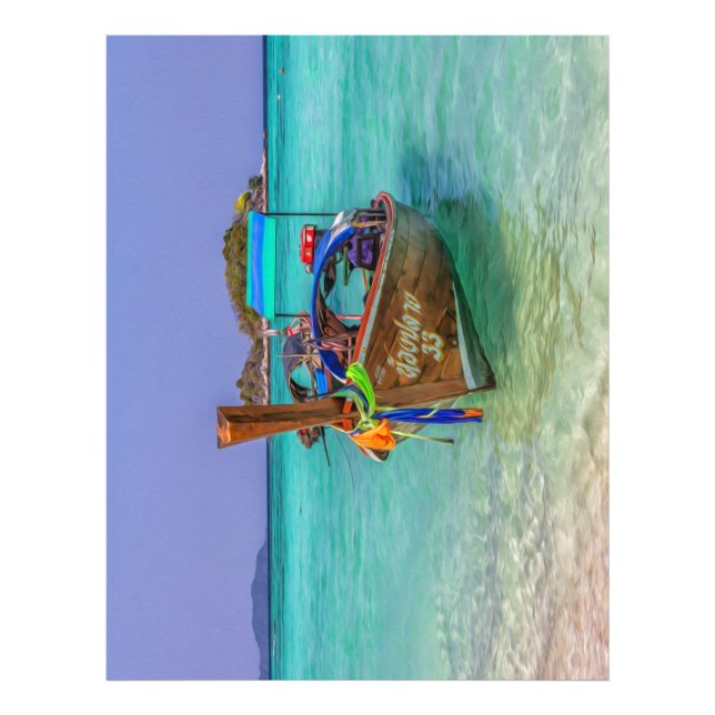 Långbåt svan, Koh Lipe, Thailand Fototryck (Framsidan)