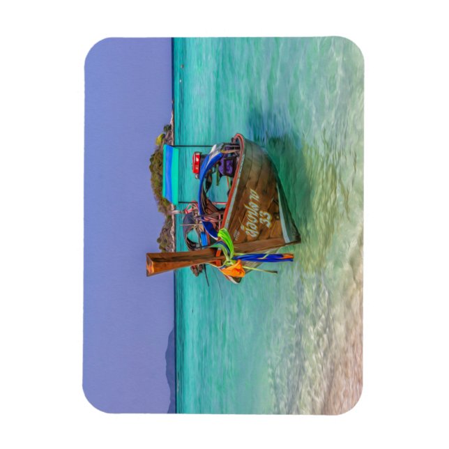 Långbåt svan, Koh Lipe, Thailand Magnet (Vertikal)