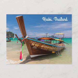 Långbåt svan, Krabi, Thailand Helg Vykort