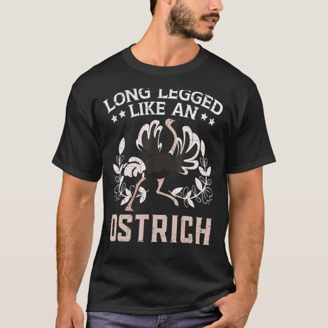 Långbenat som ett strutsdjur utan fläktar t shirt (Framsida)