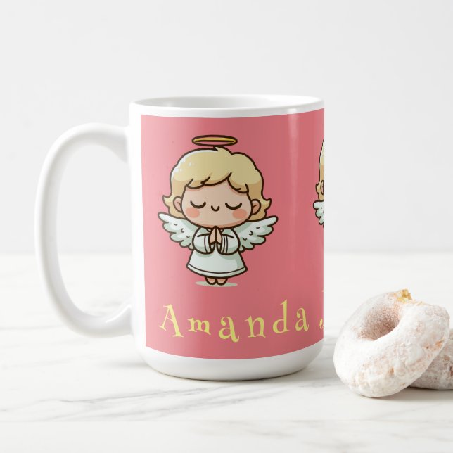 Långbönig ängel kaffemugg (Med munk)