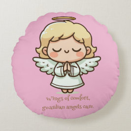 Långbönig ängel rund kudde