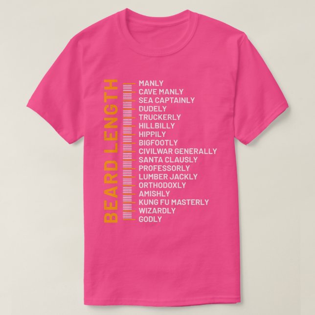 Längd på skäggarnas skäggarnas längd Linered Beard T Shirt (Design framsida)